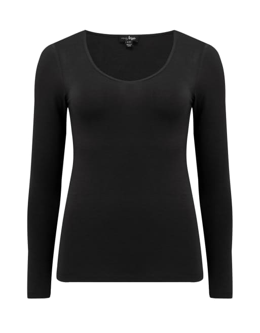 Pour Moi Second Skin Thermal Long Sleeve Top in Black, 3 of 4