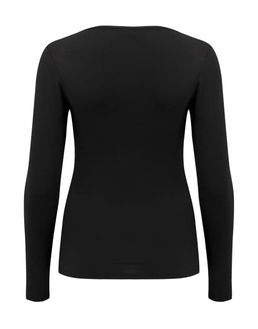 Pour Moi Second Skin Thermal Long Sleeve Top in Black, 4 of 4