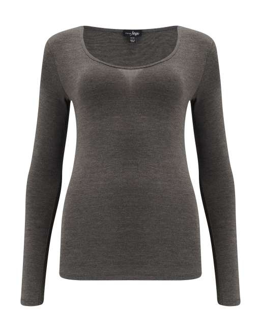 Pour Moi Second Skin Thermal Long Sleeve Top in Charcoal, 3 of 4