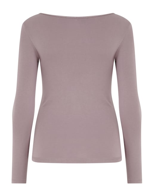 Pour Moi Second skin thermal long sleeve top in mauve, 4 of 4