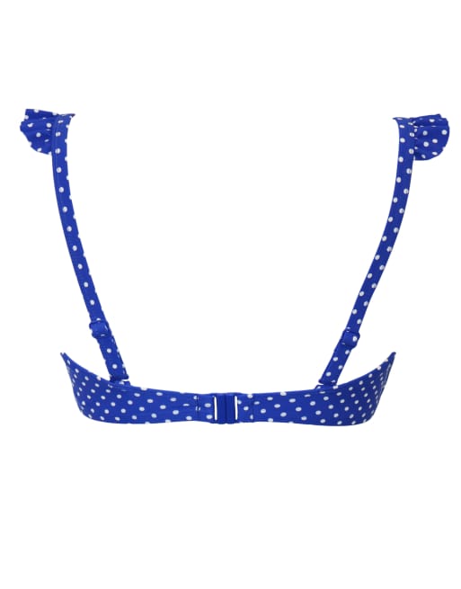 Pour Moi Sicily Lightly Padded Underwired Twist Front Top in Blue & White, 7 of 7