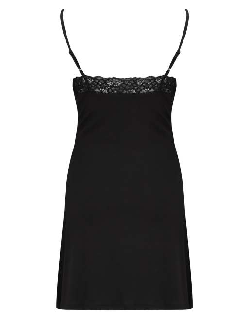 Pour Moi Sofa Loves Lace Hidden Support Strappy Jersey Chemise in Black, 7 of 7