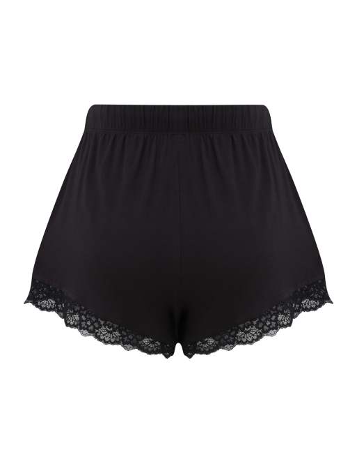 Pour Moi Sofa Loves Lace Soft Jersey Short in Black, 6 of 6