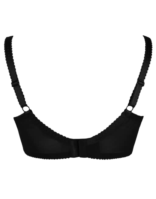 Pour Moi Sofia lace embroidered side support bra d-j in black, 6 of 6