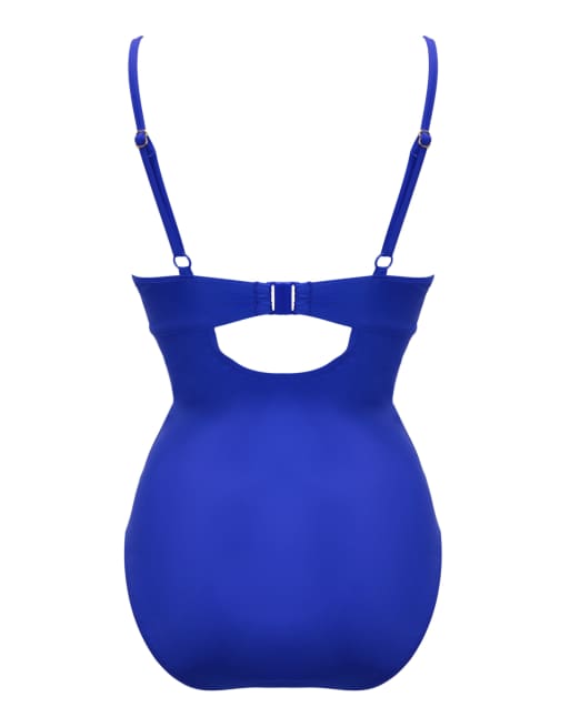 Pour Moi St Barts Push in Up Boost Padded Underwired Tummy Control Swimsuit in Ultramarine, 7 of 7