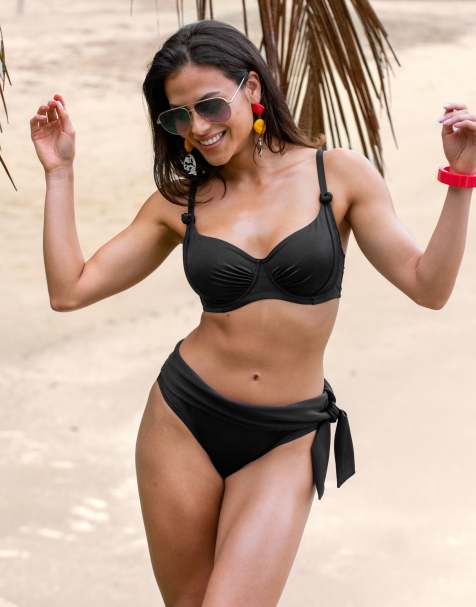 Pour Moi St Kitts Tie Fold Over Brief in Black - view 1
