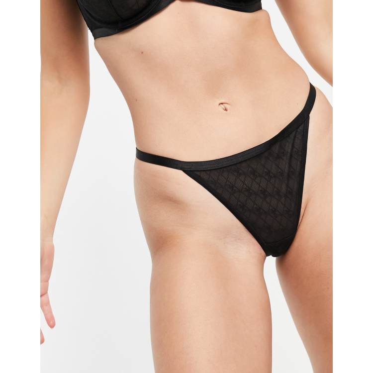 Calvin Klein - CK One - Tanga en coton - Noir