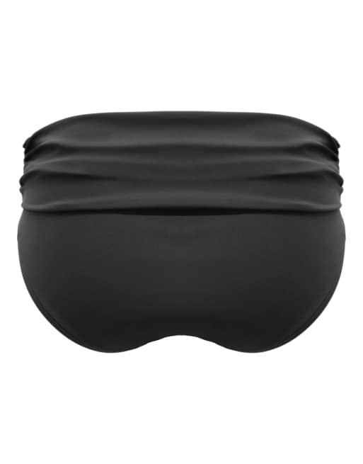 Pour Moi Tulum Luxe Matte Foldover Brief in Black, 6 of 6