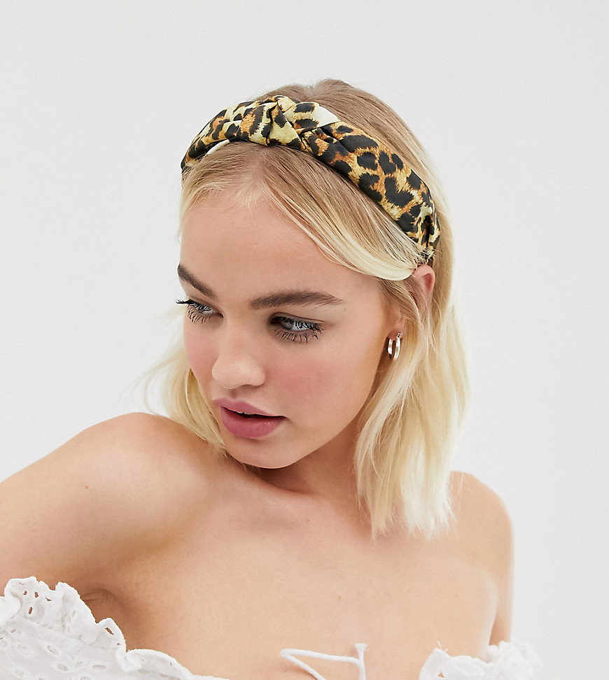 фото Повязка на голову с леопардовым принтом reclaimed vintage inspired-мульти