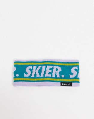 фото Повязка на голову зеленого оттенка planks skier-голубой