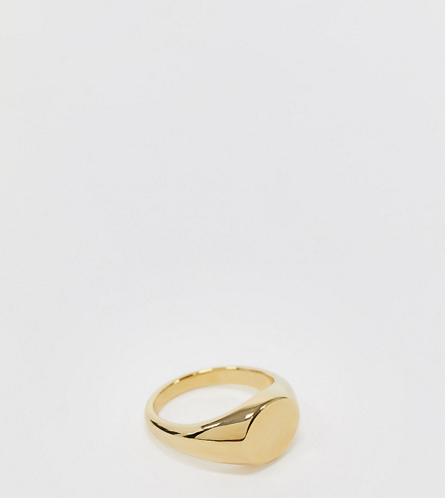 фото Позолоченное кольцо-печатка orelia-золотой