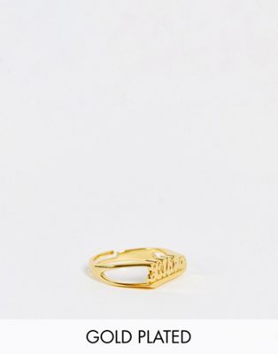 фото Позолоченное кольцо с регулируемым размером и знаком зодиака «весы» image gang curve-золотистый