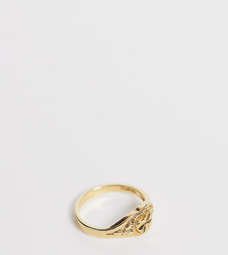 фото Позолоченное кольцо с тисненым сердцем image gang-золотой