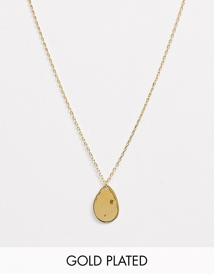 фото Позолоченное ожерелье с каплевидной подвеской orelia-золотой