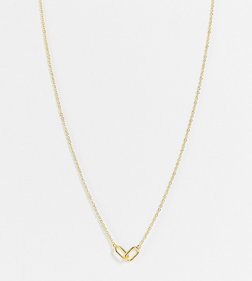 фото Позолоченное ожерелье с подвеской из сцепленных между собой деталей designb london curve-золотистый