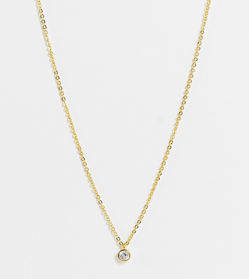 Позолоченное ожерелье с подвеской в виде кристалла DesignB London-Золотистый
