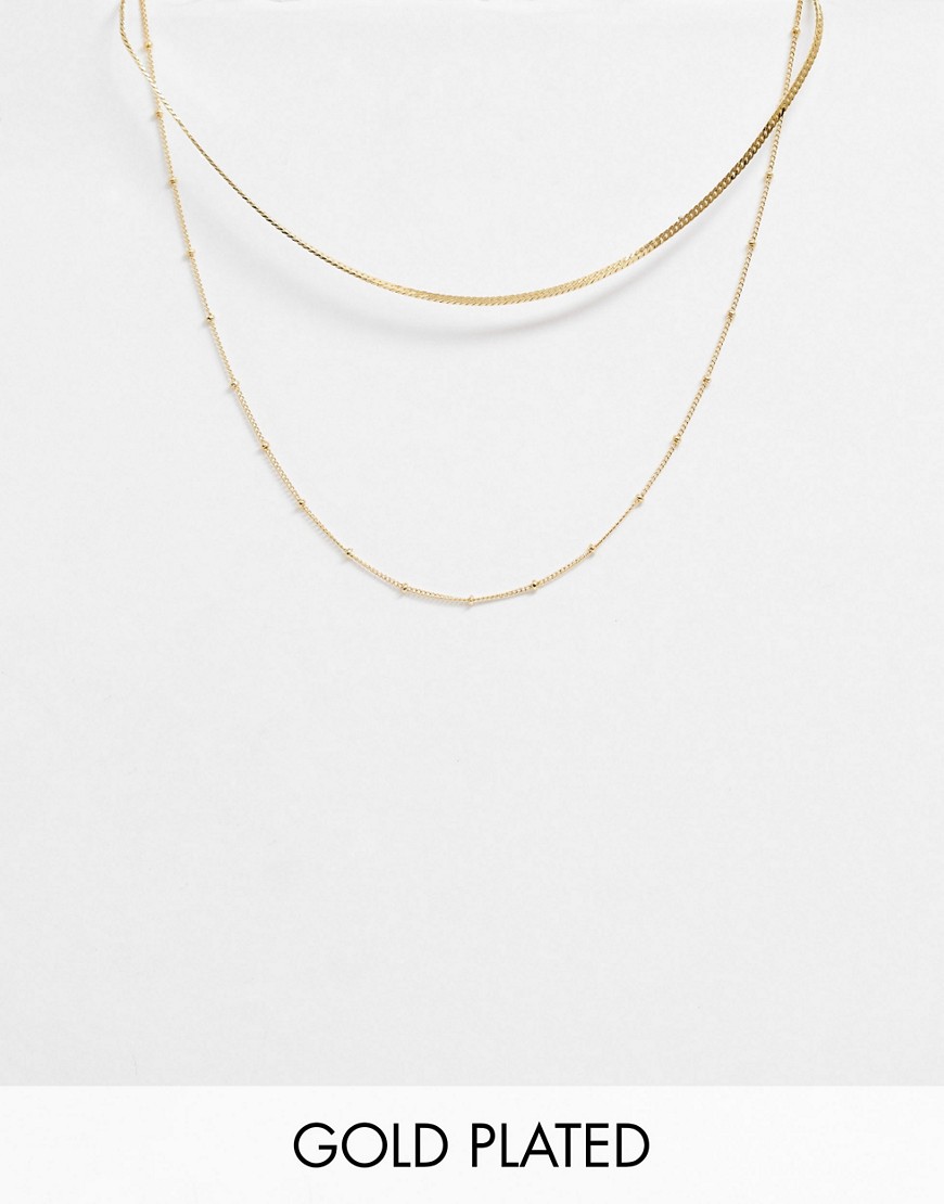 фото Позолоченное ожерелье-цепочка orelia-золотой
