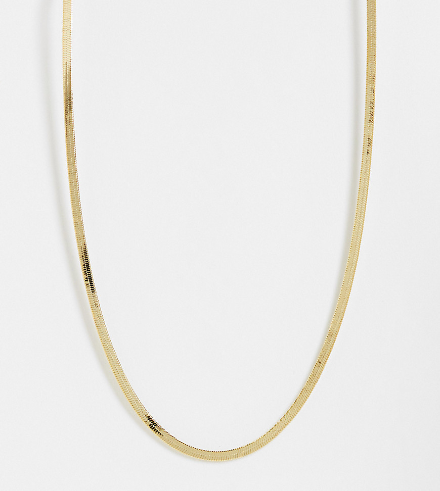 фото Позолоченное ожерелье-цепочка с плоскими звеньями orelia-золотистый