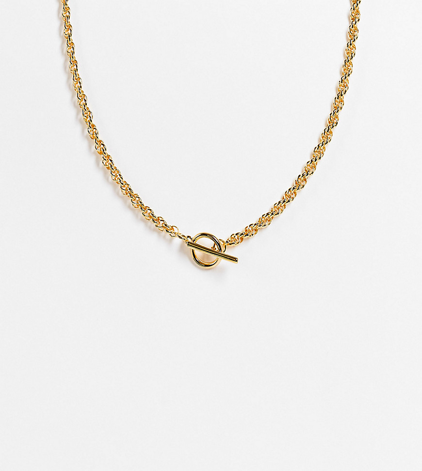 фото Позолоченное ожерелье-цепочка с т-образной застежкой orelia-золотистый