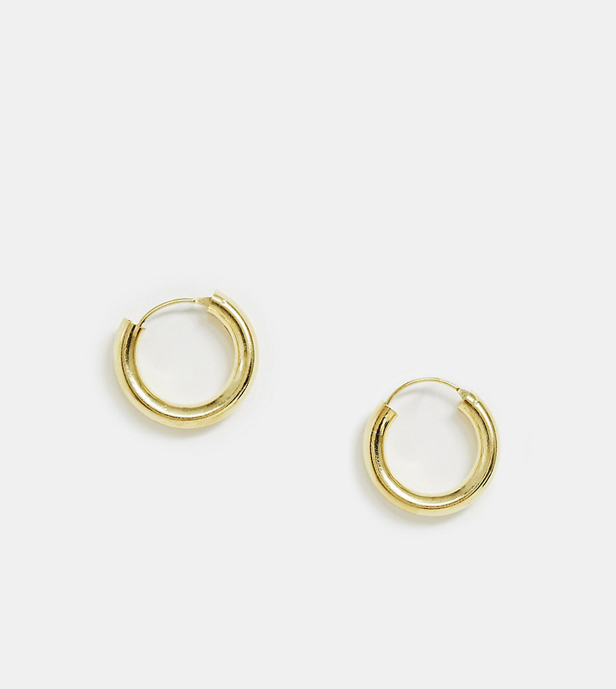 фото Позолоченные серебряные серьги-кольца kingsley ryan-золотой