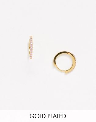 фото Позолоченные серьги-кольца orelia-золотой