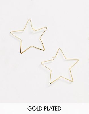 фото Позолоченные серьги в виде звезд orelia-золотой