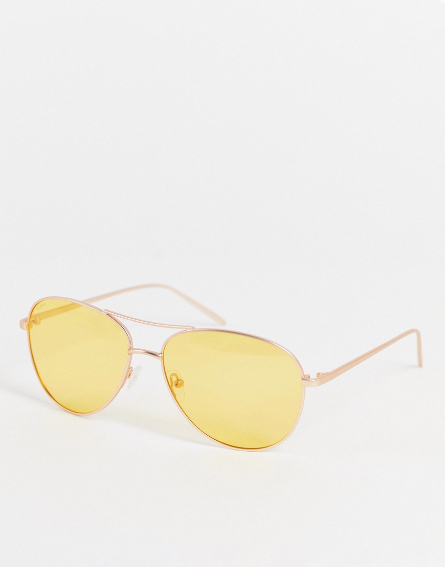 фото Позолоченные узкие солнцезащитные очки pilgrim nani-золотистый