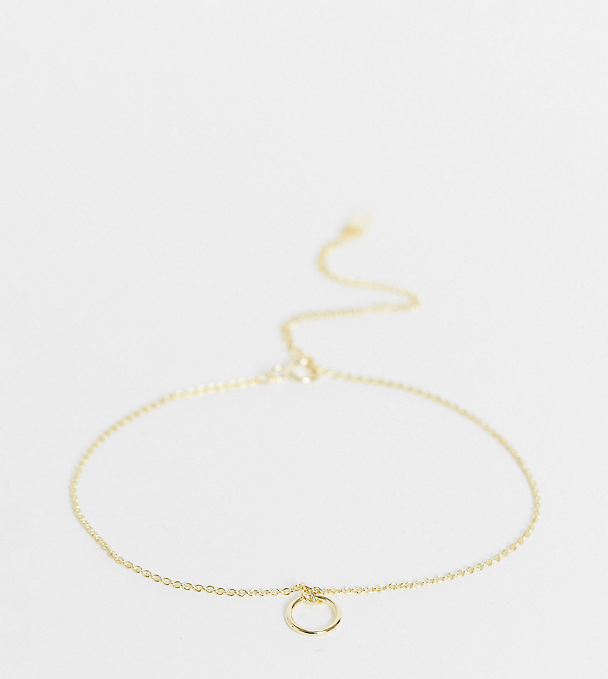 фото Позолоченный браслет из стерлингового серебра с круглой подвеской kingsley ryan curve-золотистый