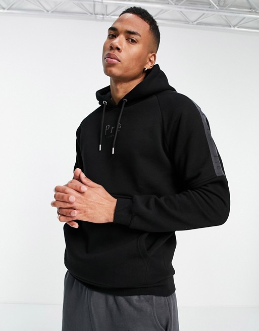 Prè London arcos iridescent taping hoodie in black