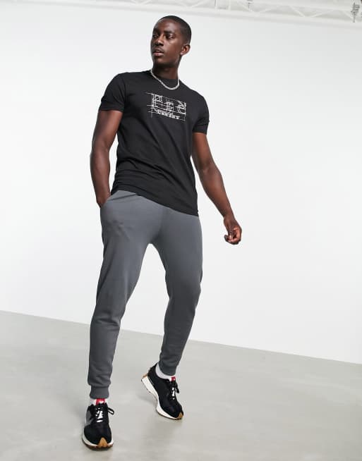Pre London – Blue – Czarny T-shirt we wzór z logo, 4 z 4