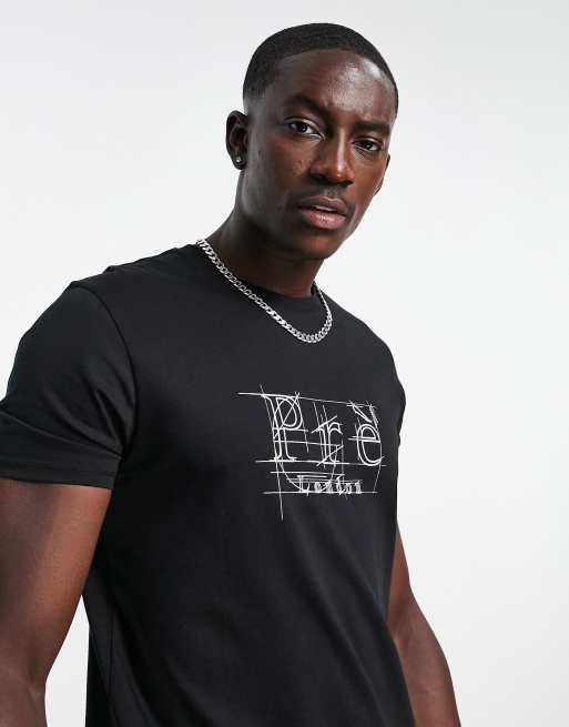 Prè London - Blue - T-shirt met logoprint in zwart, 2 van 4