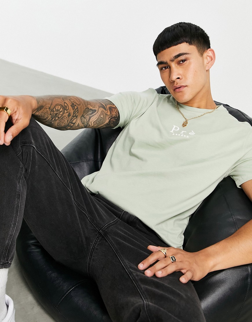 Pre London core t-shirt in sage-Green