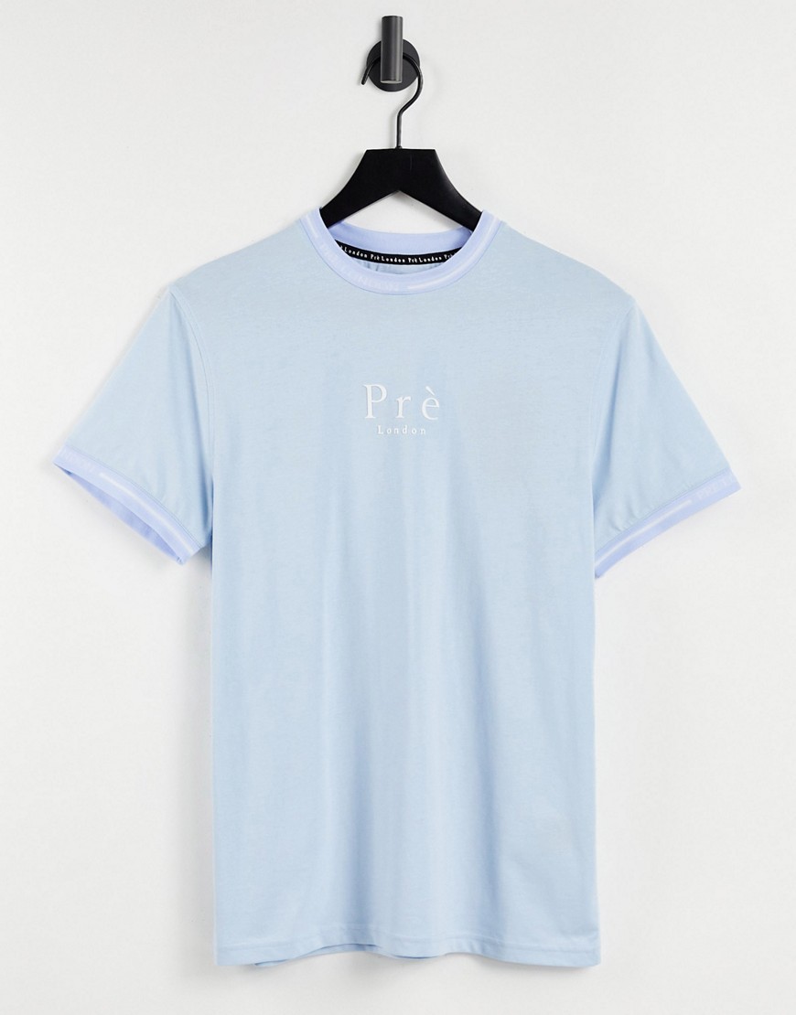 Pre London forno neck logo t-shirt in blue-Blues