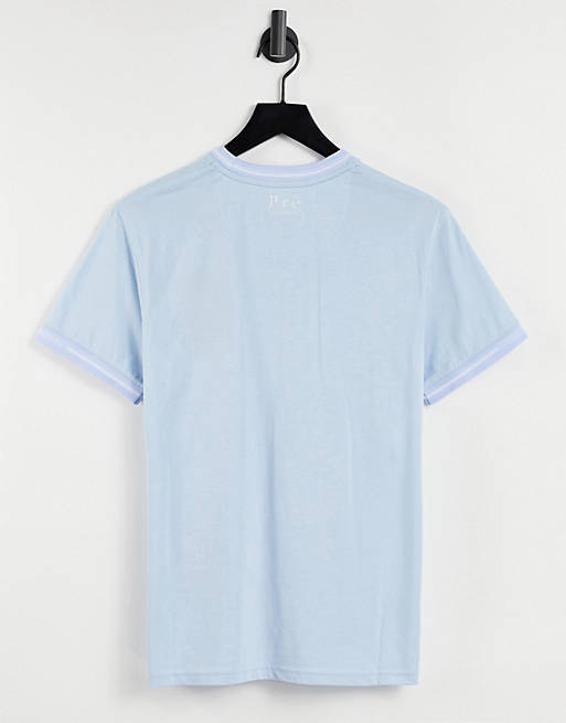 Men Pre London forno neck logo t-shirt in blue 
