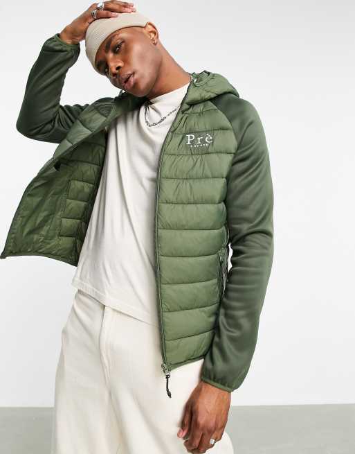 Pre London hybrid padded jacket in khaki, 4 of 4