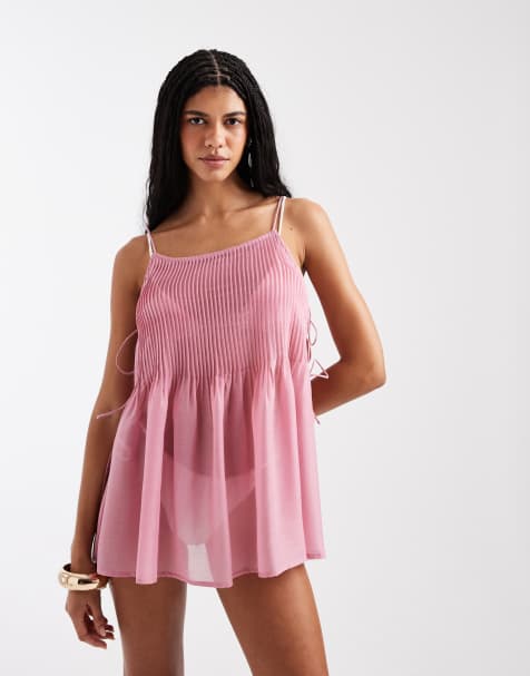 Prenda de playa rosa plisada Rita de ASOS DESIGN - view 1