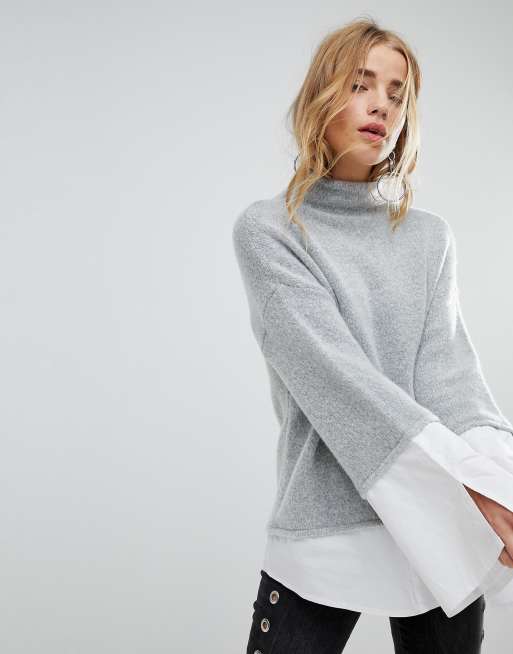 Prenda de punto con cuello alto y camisa de Urban Bliss