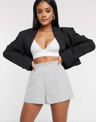 high waisted polka dot shorts