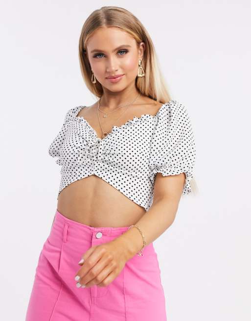 Polka dot milkmaid store top