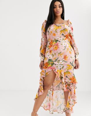 plus floral midi dress