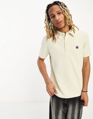 Acquiesce textured polo shirt in off white