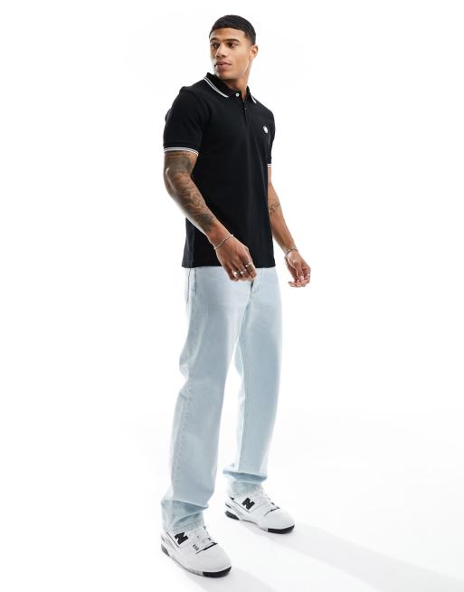 Pretty Green – Barton – Czarna koszulka polo z lamówkami, 2 z 4