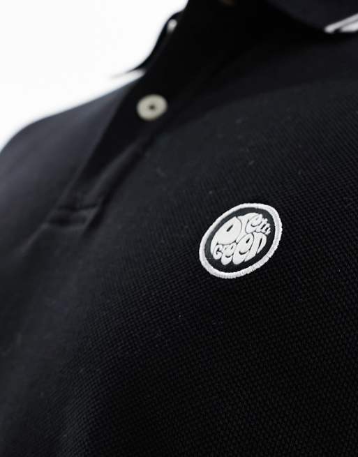 Pretty Green – Barton – Czarna koszulka polo z lamówkami, 4 z 4
