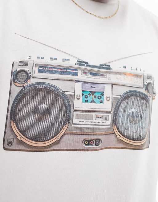 Pretty Green boombox photo t-shirt in white | ASOS