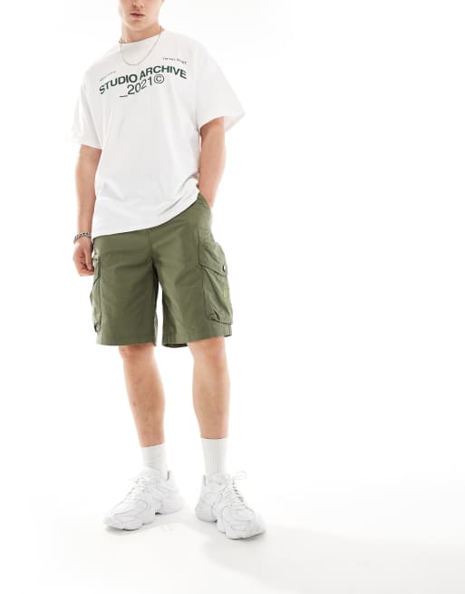 Pretty Green cargo pocket shorts in khaki