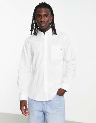 Pretty Green Icon oxford long sleeve shirt in white - ASOS Price Checker