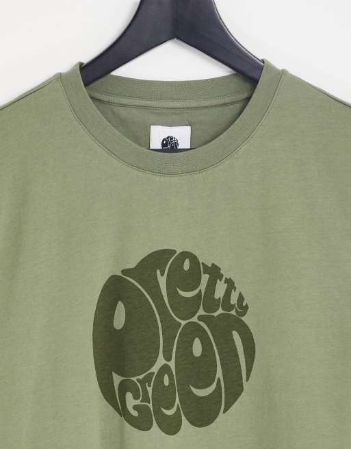 Pretty Green - Gillespie - Kakifarvet t-shirt med logo, 3 af 4