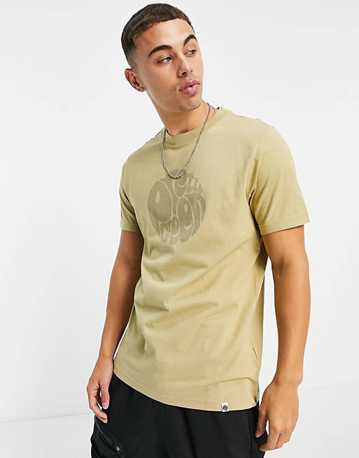  Pretty Green Gillespie large logo t-shirt in stone 
