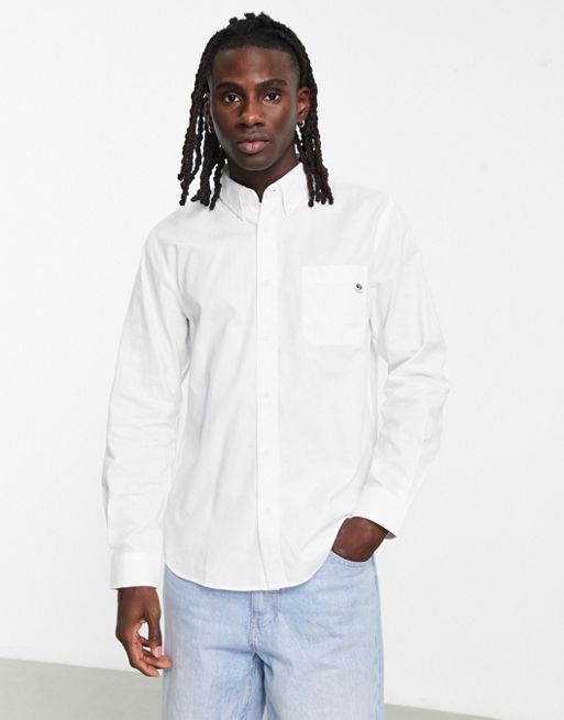 Pretty Green Icon oxford long sleeve shirt in white | ASOS