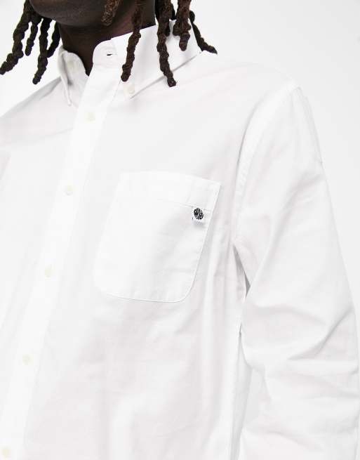 Pretty Green Icon oxford long sleeve shirt in white | ASOS